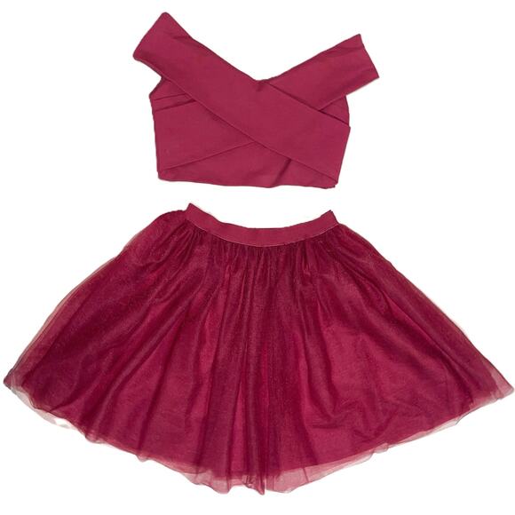 Harper + Lemon Women's Prom Formal Dress Size M Cranberry Two Piece - Picture 1 of 13